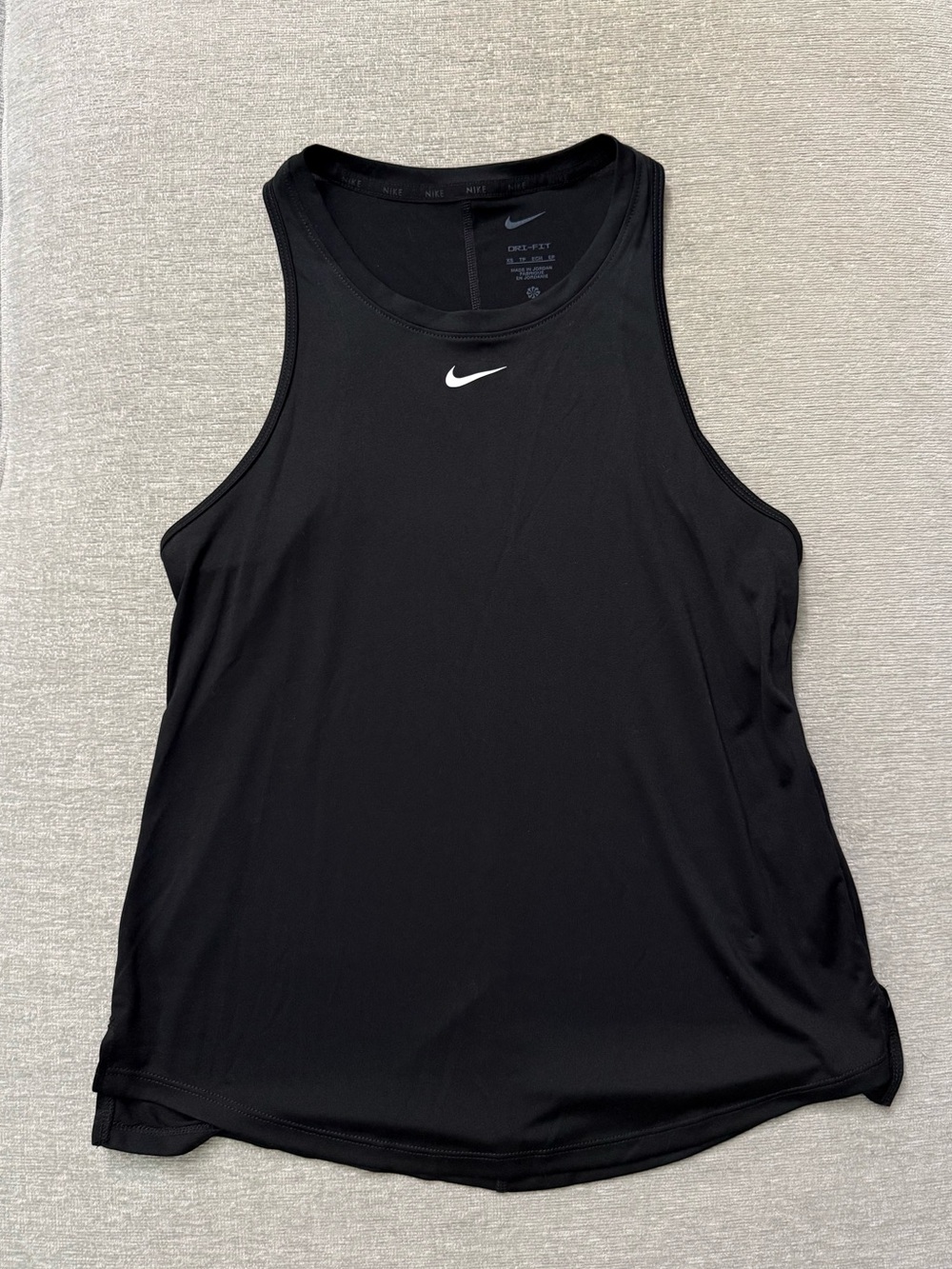 Nike Black Women's Athletic Tank Top with White Swoosh